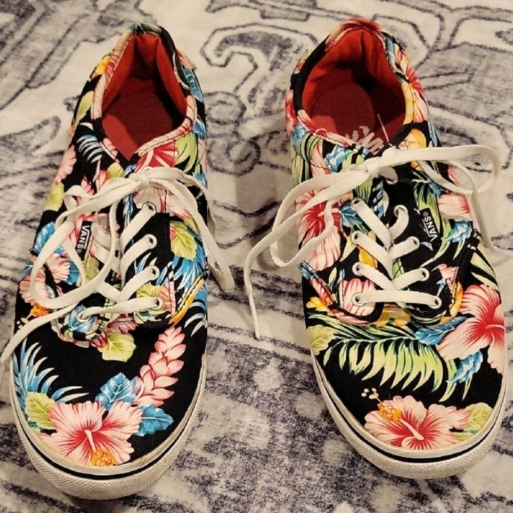 Vans Women's Tropical Floral Sneakers - Black and Multi